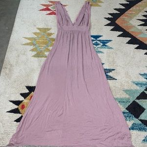 Long stretchy pink dress